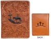 3D Belt Company BI193 Tan Bible Cover with Tooled Crosses on the Back